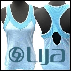 Lija Blue Fitness Athletic Racerback Tank (L)